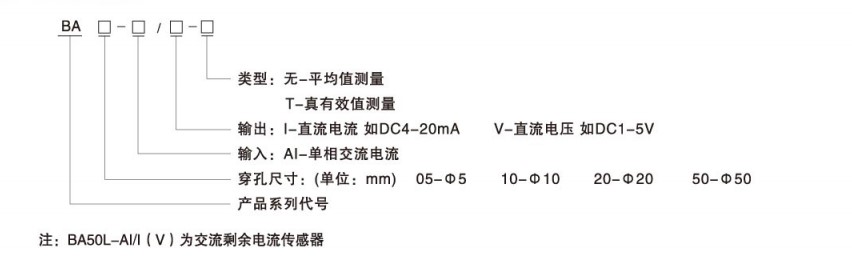 漏电监控 电流信号采集 安科瑞 BA05-AI/I 交流电流传感器 隔变输出4-20mA示例图1